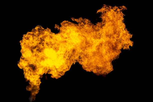 istock Bonfire energy that burns from gas isolated on  background. 1493354532