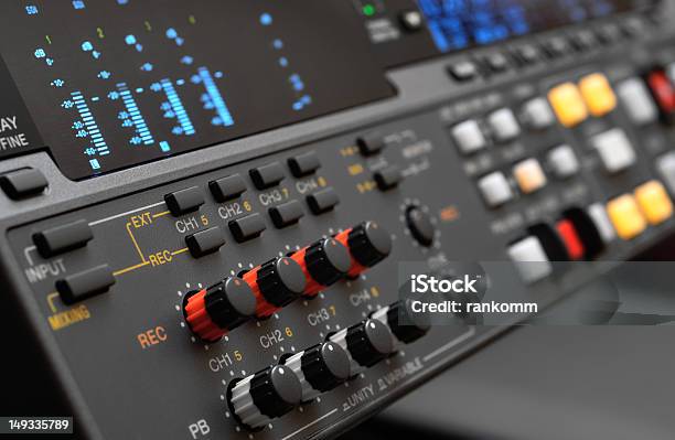 10 Knobs On A Gray Professional Digital Video Recorder Stock Photo - Download Image Now