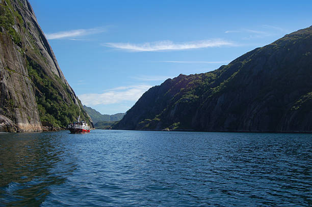 Trollfjord in Lofoten, Norway stock photo