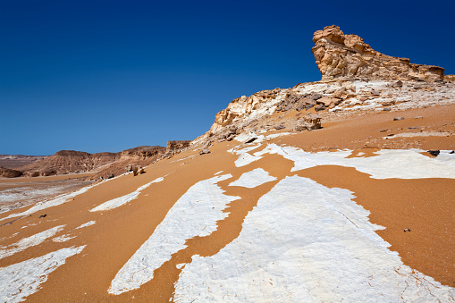 Fantastic Sandy Formations in the White Desert Protected Area, is National Park in the Farafra Oasis, Egypt