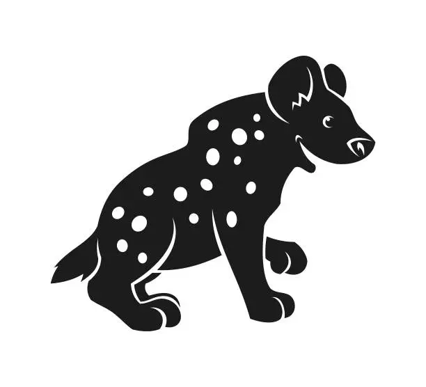 Vector illustration of Cute Hyena - cut out silhouette