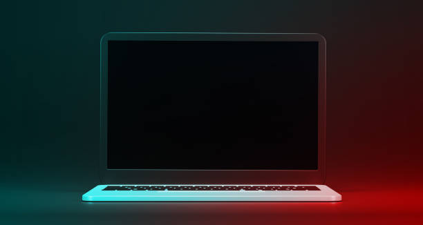 istock Laptops mockup with blank white screen for your design. 3d render illustration 1493381300