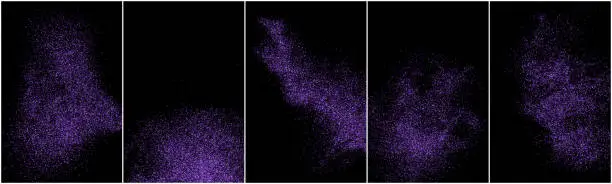 Vector illustration of Set of purple Explosion Of Confetti