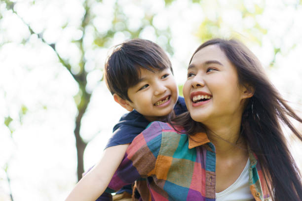 istock Woman and son traveling together. 1493387682
