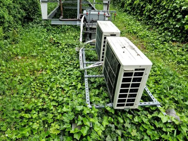 Photo of air conditioners are a modification of the latest models of Mitsubishi Electric. This outdoor unit, containing an explosion safe inverter heat pump, continuously adapts to the measured