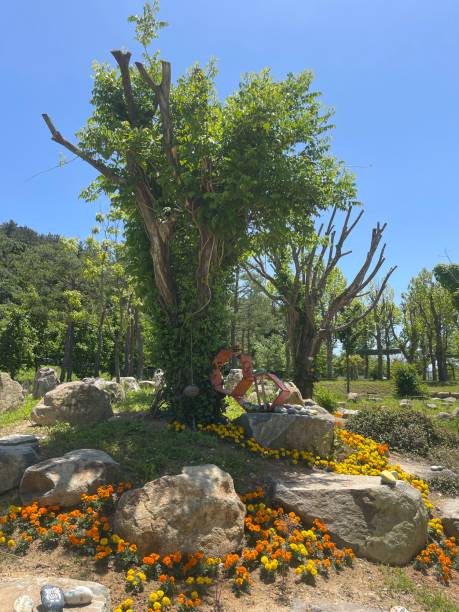 istock Luxury Garden with Flowers and Trees. 1493394331