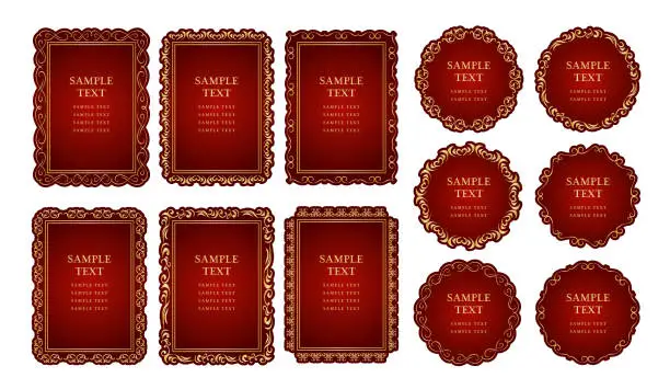 Vector illustration of Traditional decorative vintage frames and ornaments set vector design.