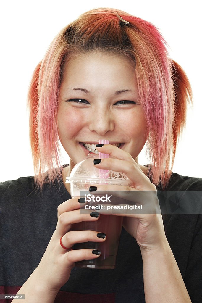 Teenager with Bubble Tea Teenager with Bubble Tea, Portrait with drink against white background Beautiful People Stock Photo