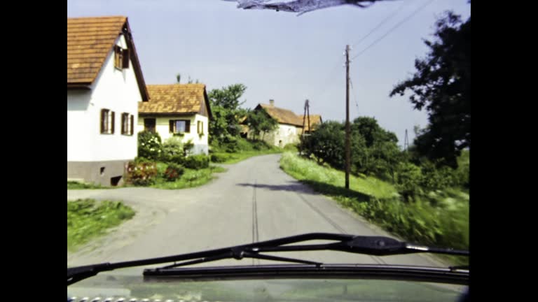 Austria 1984, Travel along Austrian mountain road scene in 80s