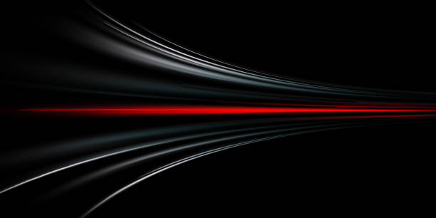 istock Abstract background of long exposure red tale light on black ,Technology background 1493418450