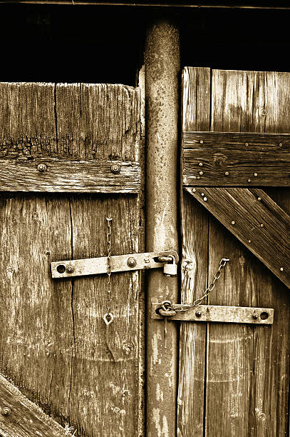 Rustic Barn Door stock photo