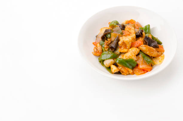 istock Stir-fried chicken breast with Chinese style ketchup 1493421910