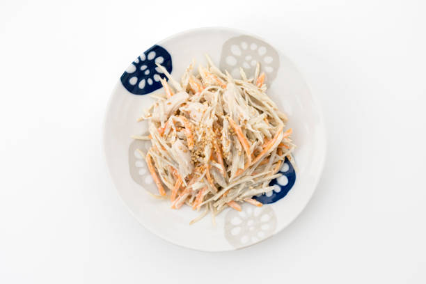 Burdock and chicken fillet salad