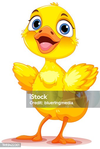 istock Adorable Little Duck Isolated 1493422301