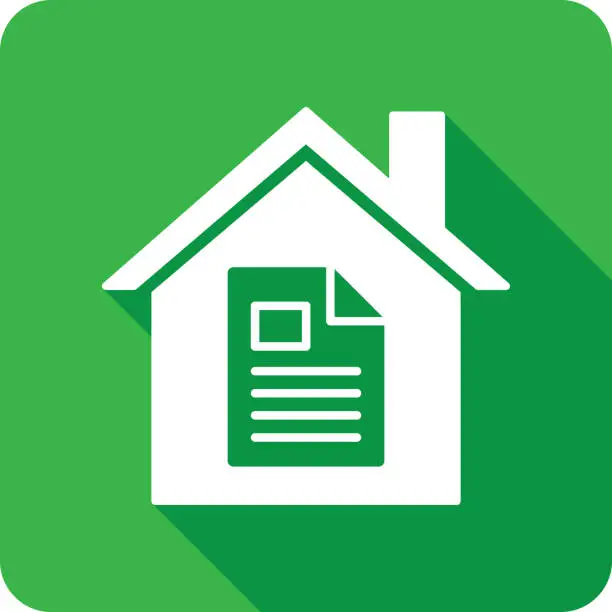 Vector illustration of House Document Icon Silhouette
