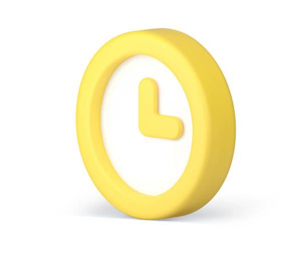 istock Time stopwatch chronometer yellow deadline checking alarm clock badge 3d icon realistic vector 1493424016