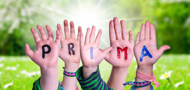 istock Children Hands Building Word Prima Means Super, Grass Meadow 1493426474
