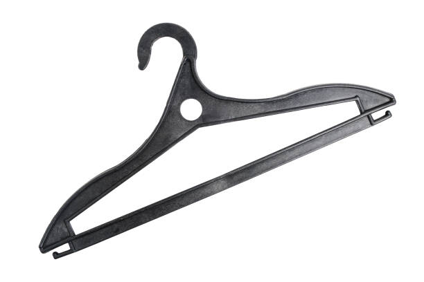 istock Black hanger for clothes and underwear white background. 1493426976