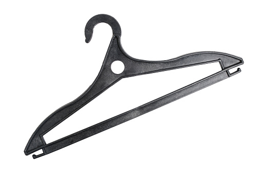 Black hanger for clothes and underwear white background