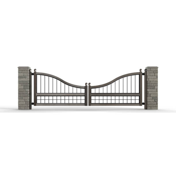istock 3D rendering of a gate isolated on a white background. 1493428065