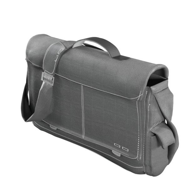 istock 3D rendering of a modern grey laptop bag against a white background. 1493428145