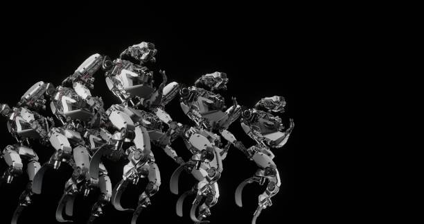 istock robot squad, cyborgs, synchronous movement, background for music, 3d render 1493430935