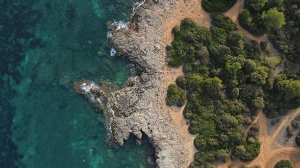 istock a bird's eye view of the blue water and some cliffs 1493433824