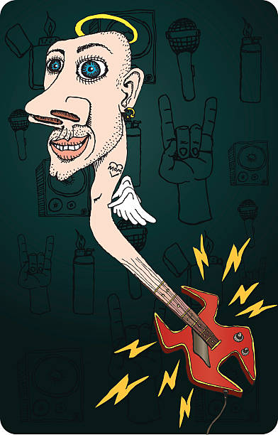 Rock God vector art illustration