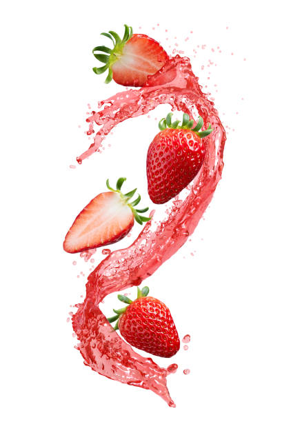istock Fresh strawberry with spiral splash juice 1493443231