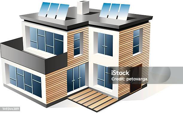 Modern Family House-vektorgrafik och fler bilder på Bostadshus - Bostadshus, Släkt, Tredimensionell