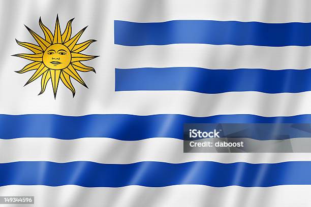 Уругвайский Флаг — стоковые фотографии и другие картинки Уругвайский флаг - Уругвайский флаг, Без людей, Белый