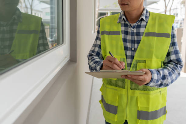 istock inspector or engineer is inspecting construction and quality assurance new house using a checklist. Engineers or architects or contactor work to build the house before handing it over to the homeowner 1493446917