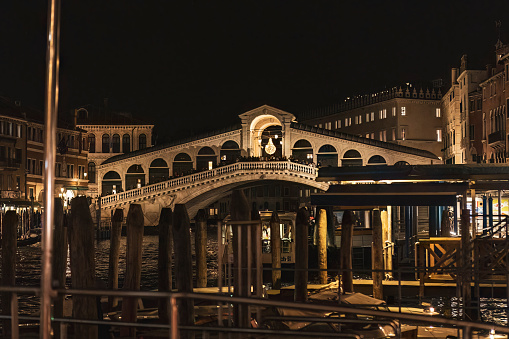 Venice Rialto Bridge at night