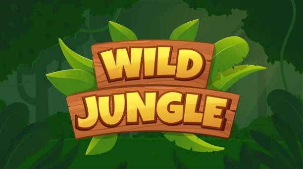 ilustraciones, imágenes clip art, dibujos animados e iconos de stock de concepto de texto de wild jungle - jungle