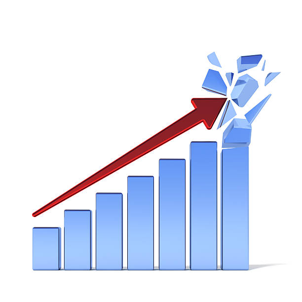 Business graph moving up stock photo