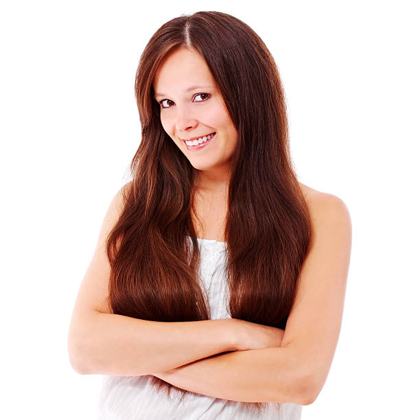 istock Young brunette with crossed arms 149345130