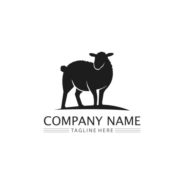 овец векторный icon - lamb animal farm cute stock illustrations
