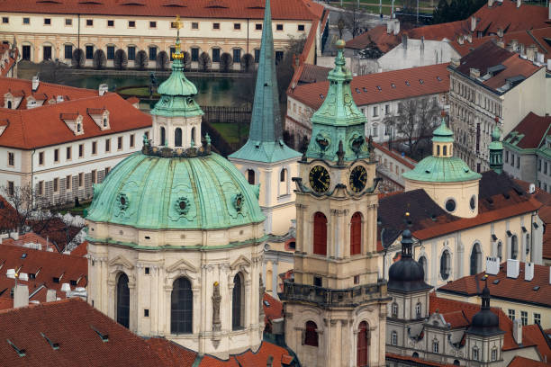 Looking down on the city of Prague
