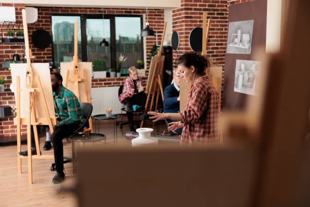 istock Group of people at art class 1493468333