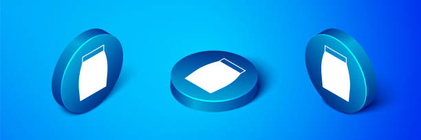 Isometric Skirt icon isolated on blue background. Blue circle button. Vector Isometric Skirt icon isolated on blue background. Blue circle button. Vector. pleated white skirt stock illustrations