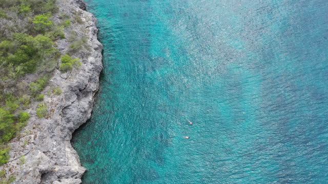 The Beauty and Power of Rocky Shores, Nature's Hidden Gems, aerial view of caribbean island, swimming in the caribbean sea