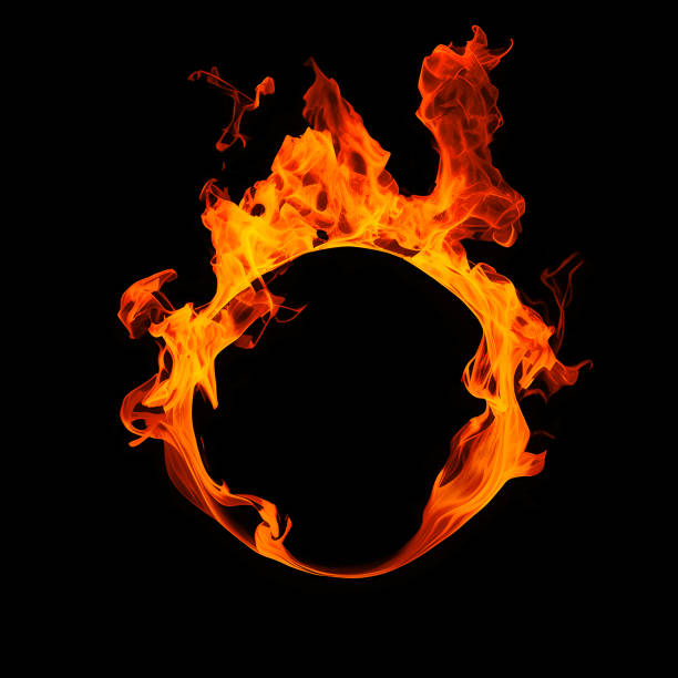 istock Flame overlay on black background easy to use 1493485450