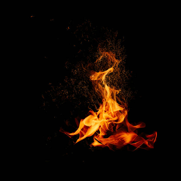 istock Flame overlay on black background easy to use 1493485550