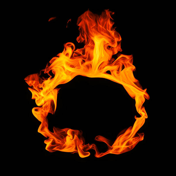 istock Flame overlay on black background easy to use 1493485606