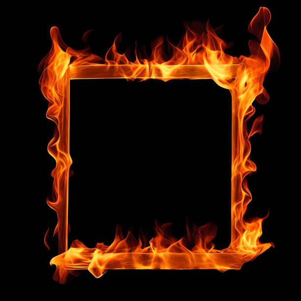 istock Flame overlay on black background easy to use 1493485627