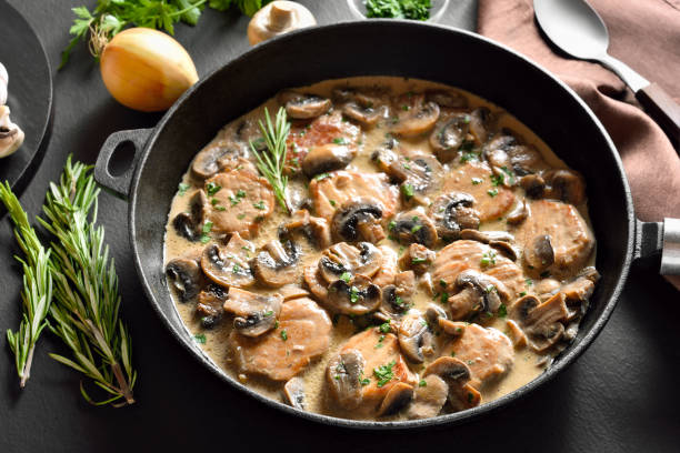 istock Pork medallions in mushroom gravy 1493486759