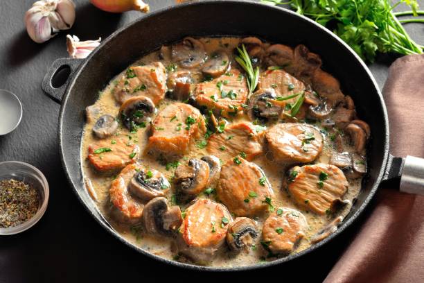 istock Pork medallions in mushroom gravy 1493486761