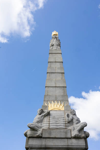 All heroes of the marine engine room memorial in front of the Royal Liver building Liverpool, England Liverpool, united kingdom May, 16, 2023 All heroes of the marine engine room memorial in front of the Royal Liver building Liverpool, England titanic room stock pictures, royalty-free photos & images