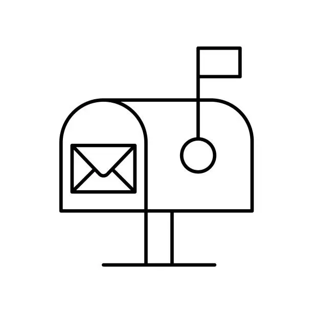 Vector illustration of Po box Outline Vector Icon that can easily edit or modify