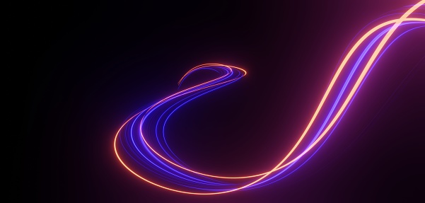 3d render technology abstract colorful high-speed light trails background, motion effect, neon fastest glowing light, empty space scene, spotlight, cyber futuristic sci-fi background,